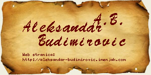 Aleksandar Budimirović vizit kartica